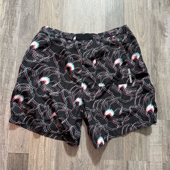 Double Rainbouu Designer Swim Shorts Black Floral Print Medium | Trendy casual - Picture 1 of 6